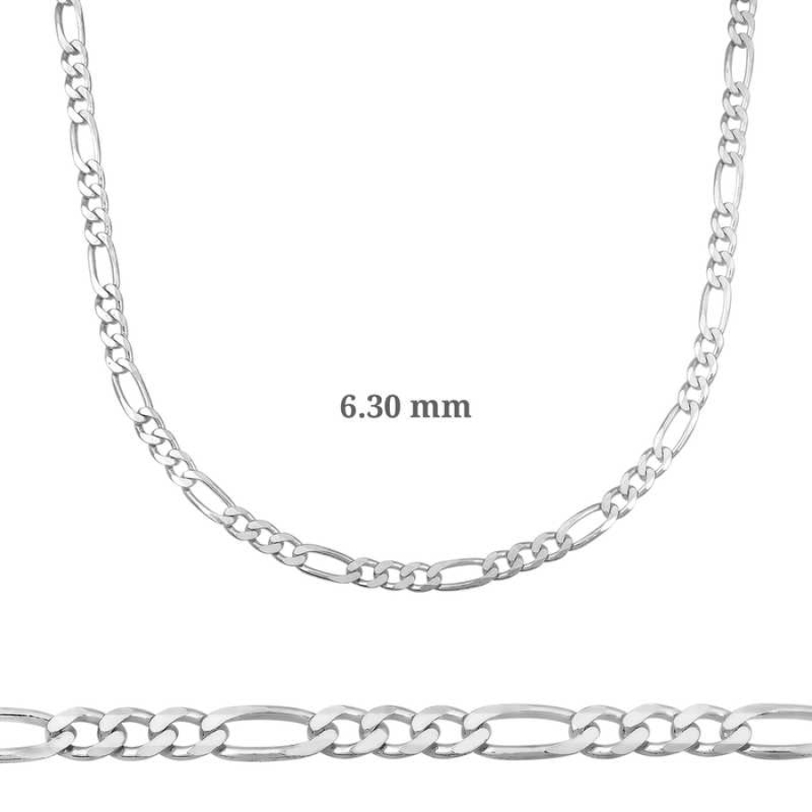 6.30 mm Silver Figaro Chain - 180 microns