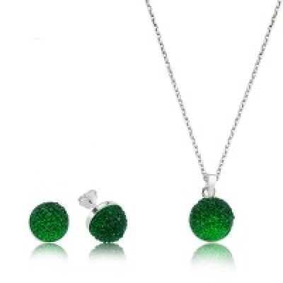 Silver Green Crystal Women’s Set