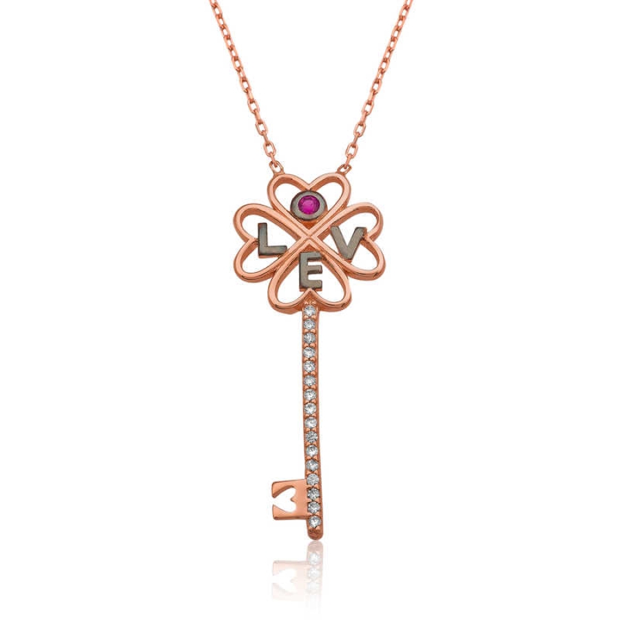 Silver 925 Key Necklace for Women