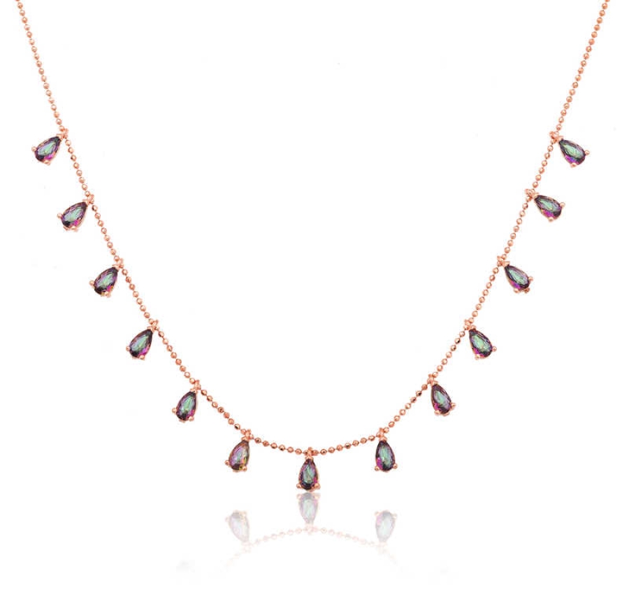 Silver 925 Mystic Topaz Luck Necklace