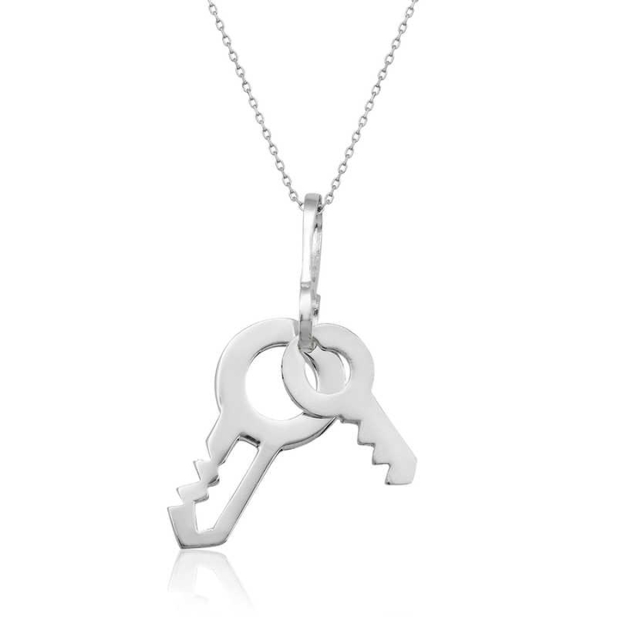 Silver Keys Necklace for Women