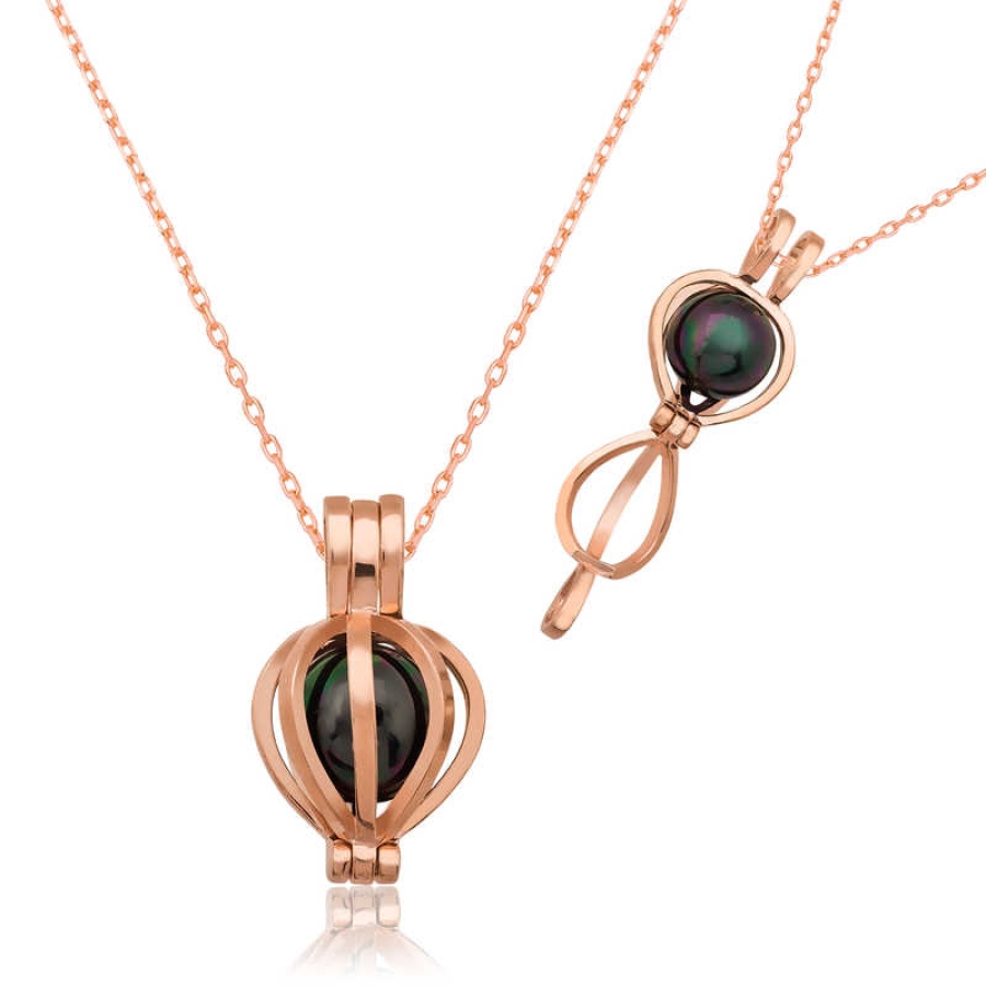 Silver Black Pearl Women’s Necklace