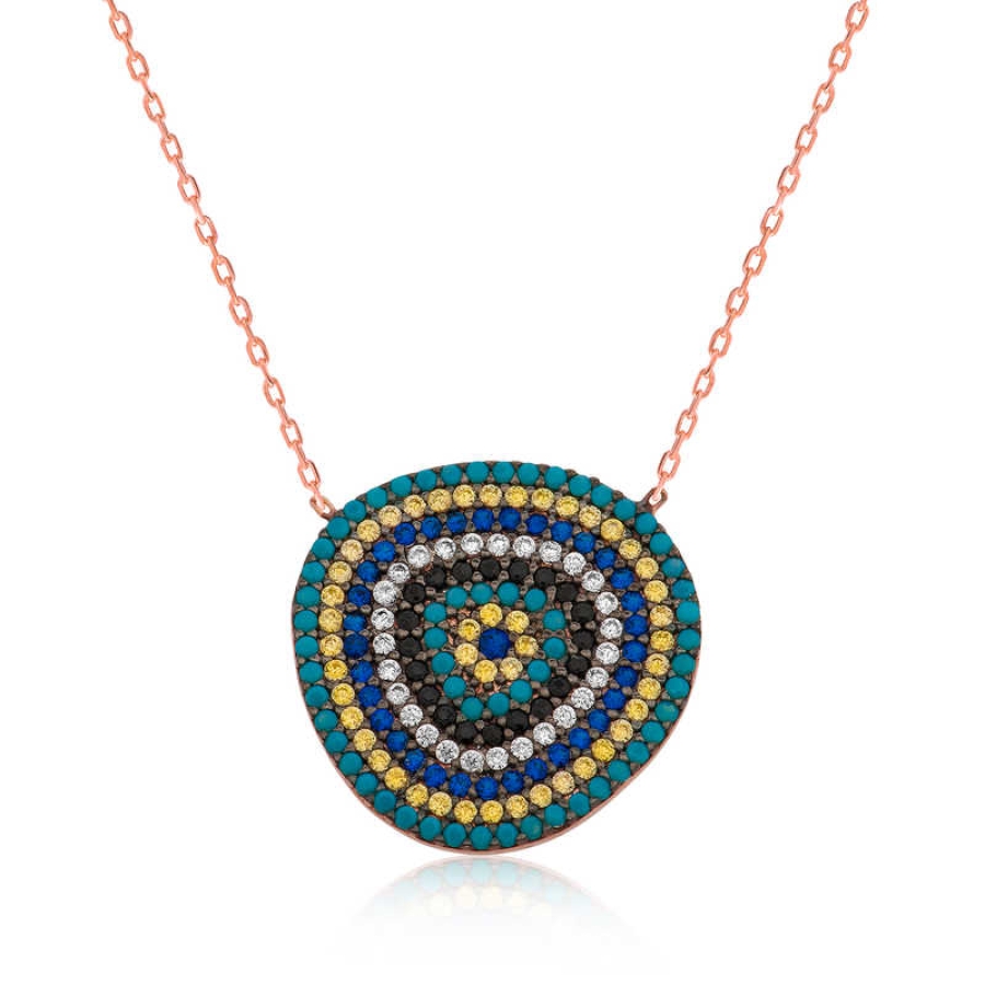 Silver Evil Eye Necklace for Women
