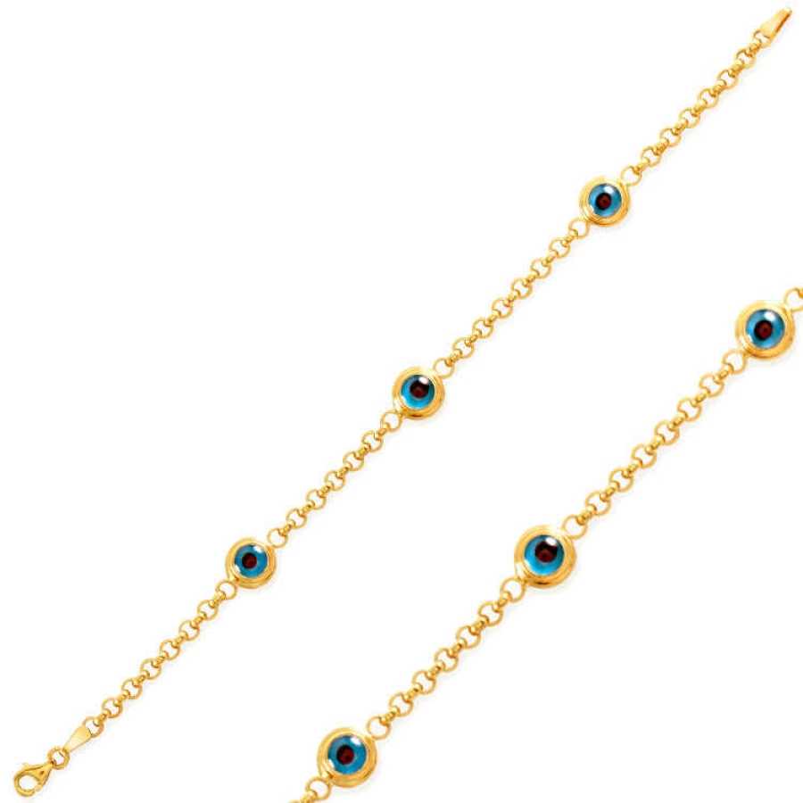 Silver Gold Evil Eye Beaded Women’s Bracelet