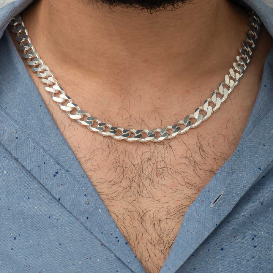 Silver Gurmet Chain Men’s Necklace