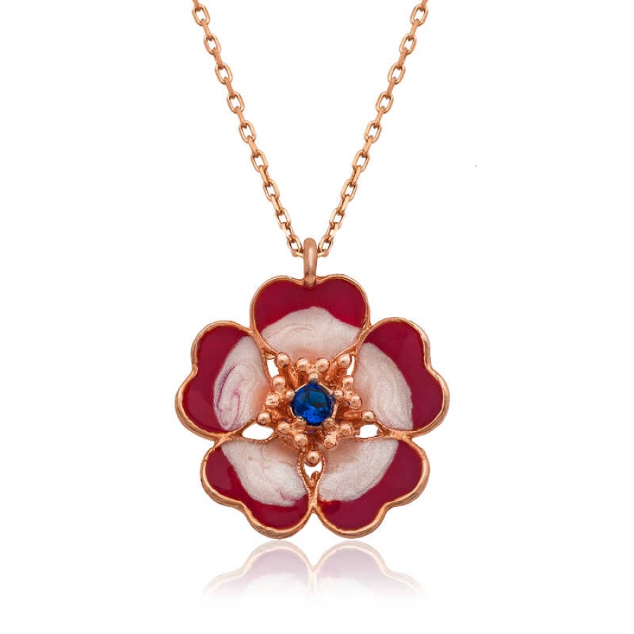 Silver Magnolia Flower Women’s Necklace