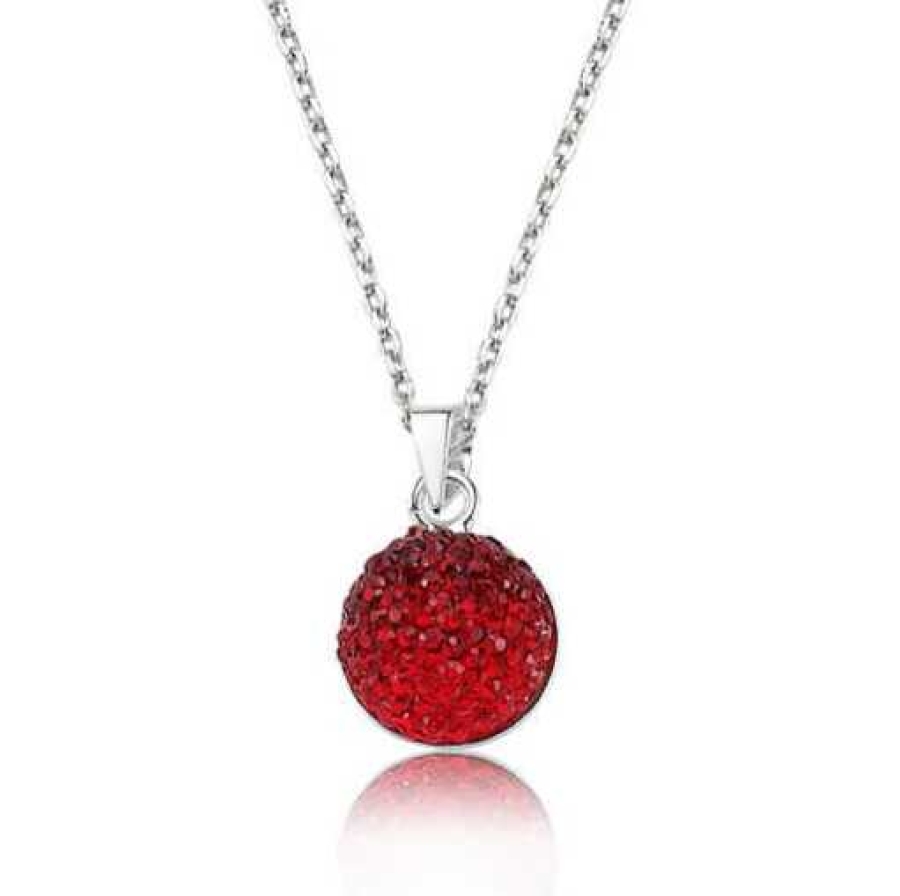 Silver Red Crystal Stone Women’s Necklace
