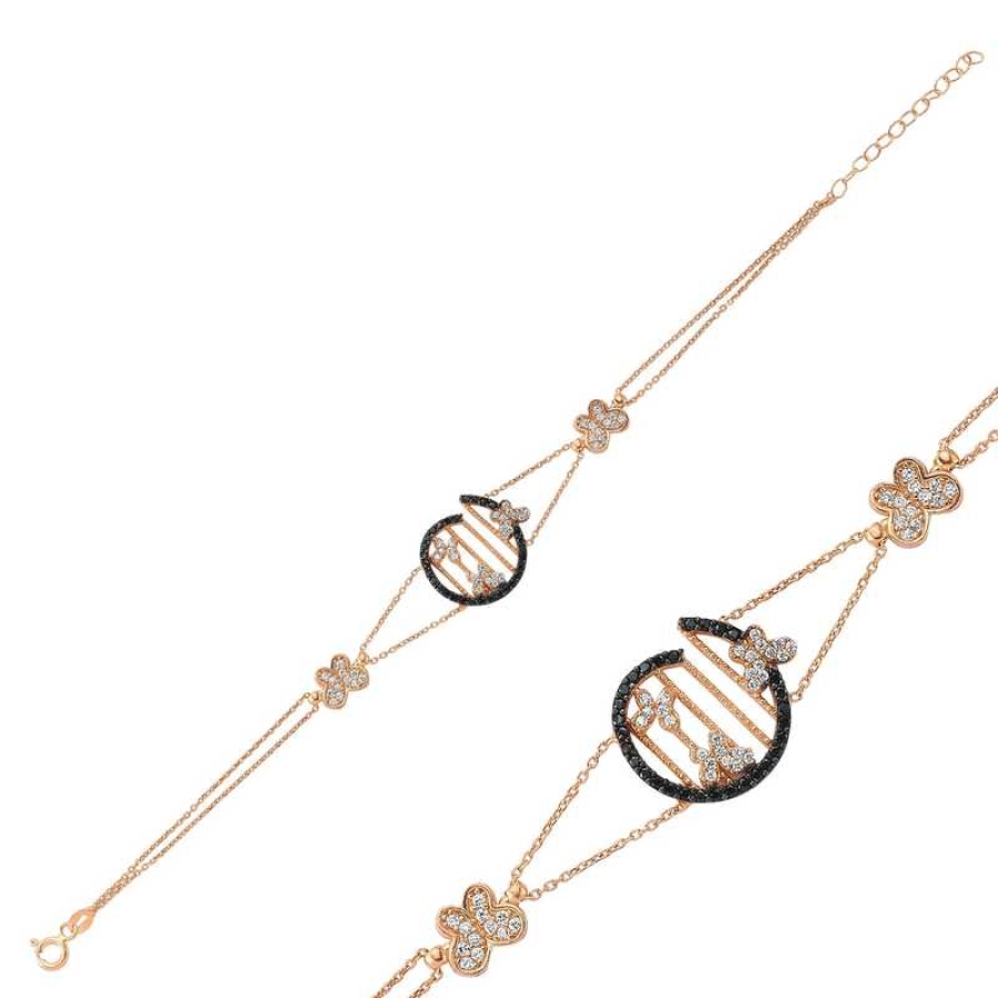 Silver Rose Butterfly Women’s Bracelet