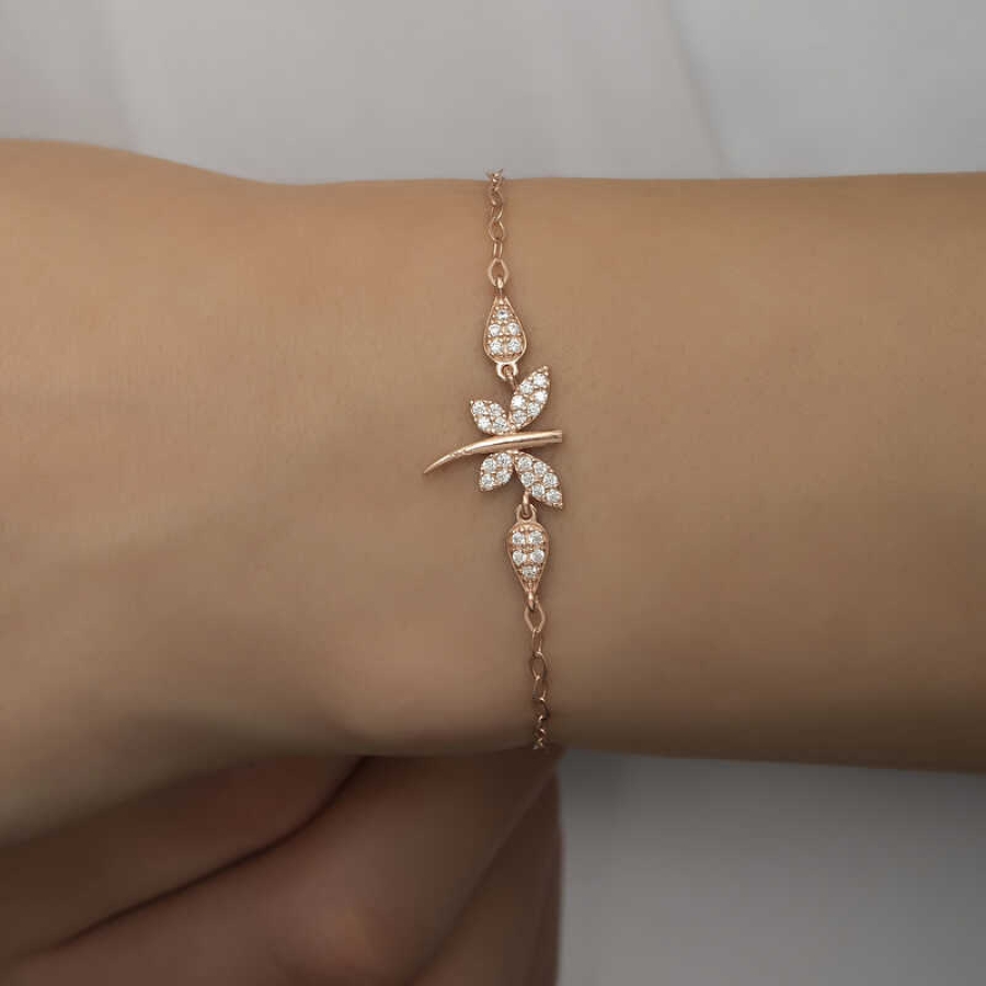 Silver Rose Dragonfly Women’s Bracelet