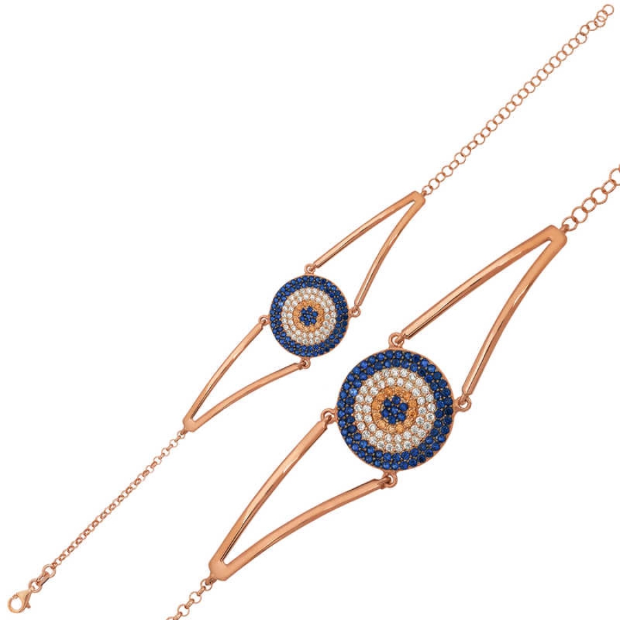 Silver Rose Evil Eye Women’s Bracelet