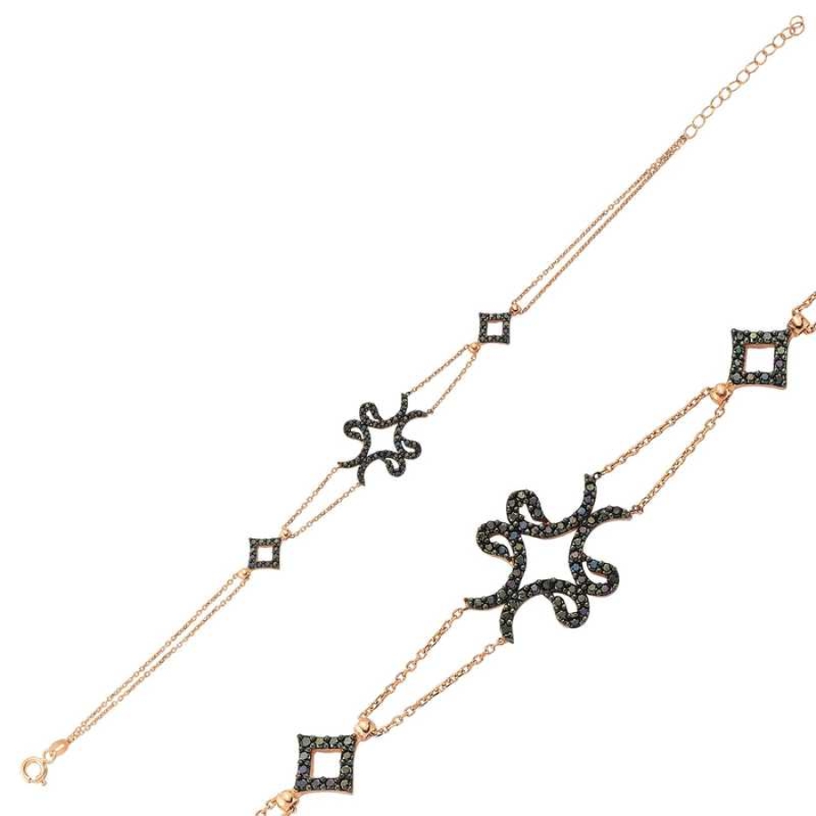 Silver Rose Four-Vave Women’s Bracelet