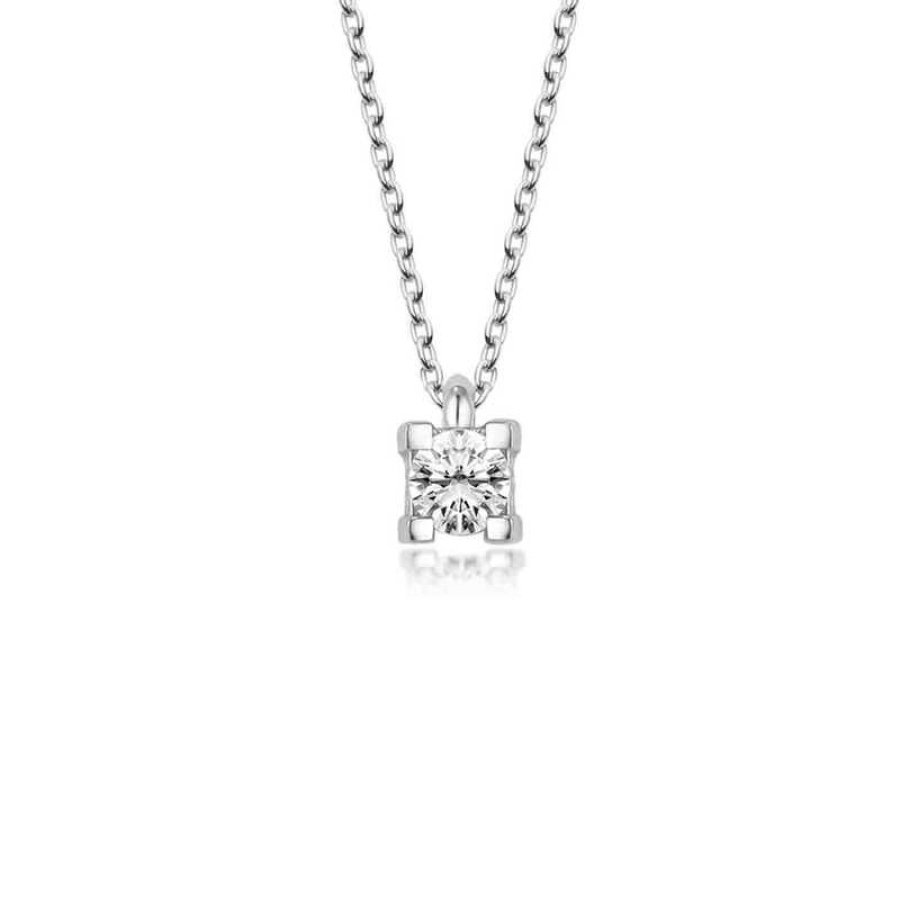 Silver Solitaire Women’s Necklace