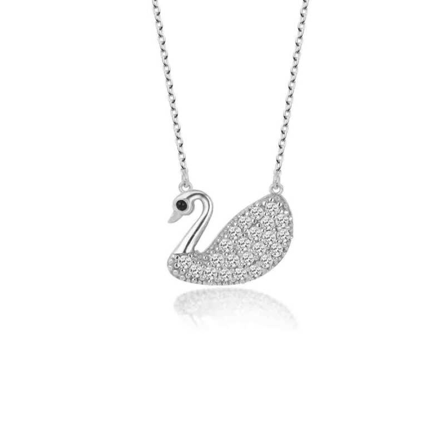 Silver Swan  Necklace