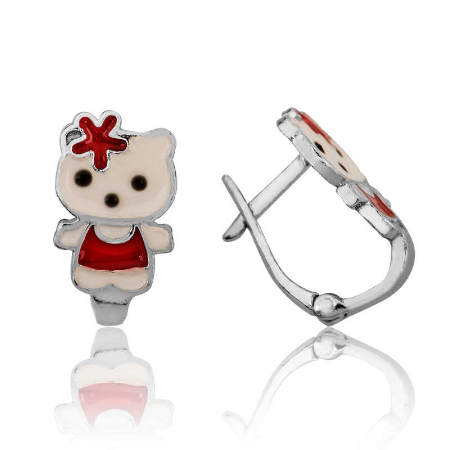 Silver Teddy Bear Children’s Earrings