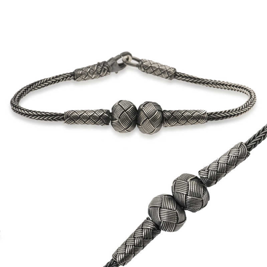 Silver Kazaziye Knit Bracelet
