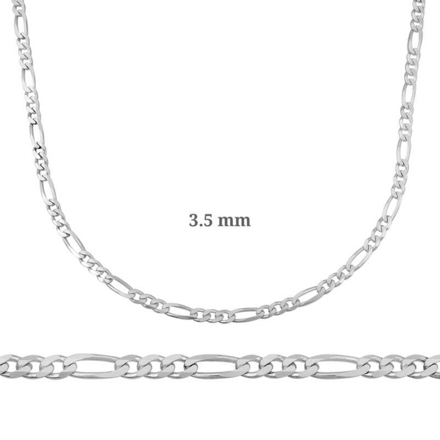 Sterling Silver 925 Figaro Necklace Chain 3.50 mm