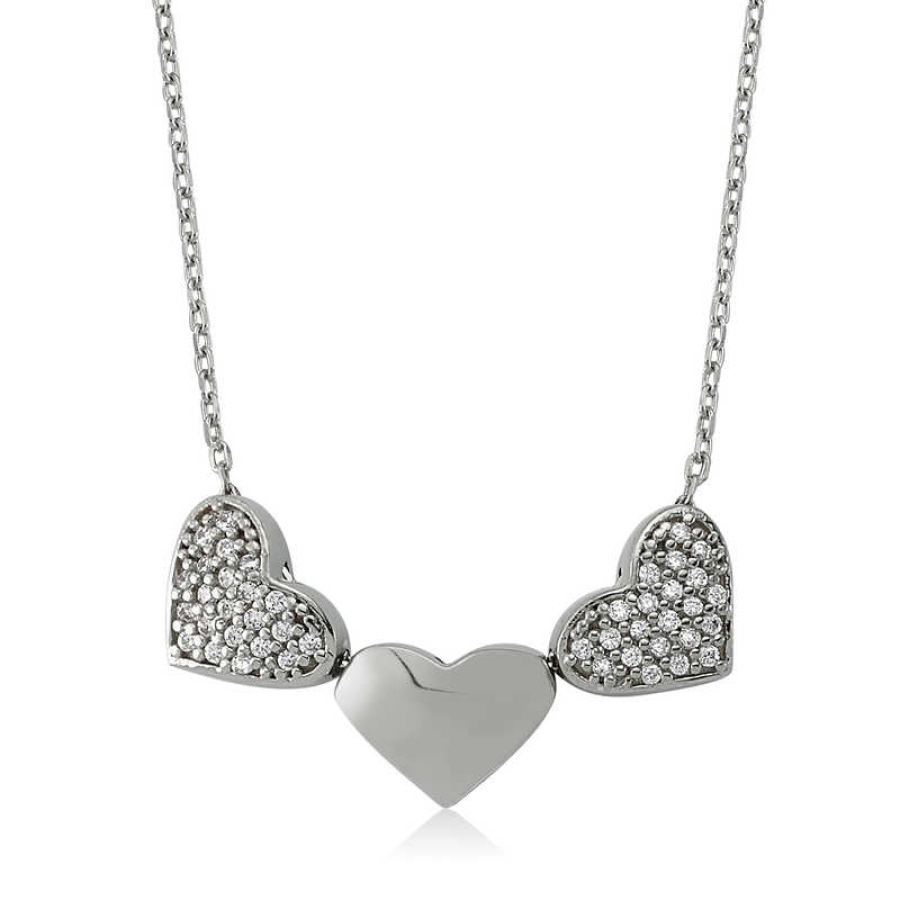 Sterling Silver 925 Heart Necklace For Women