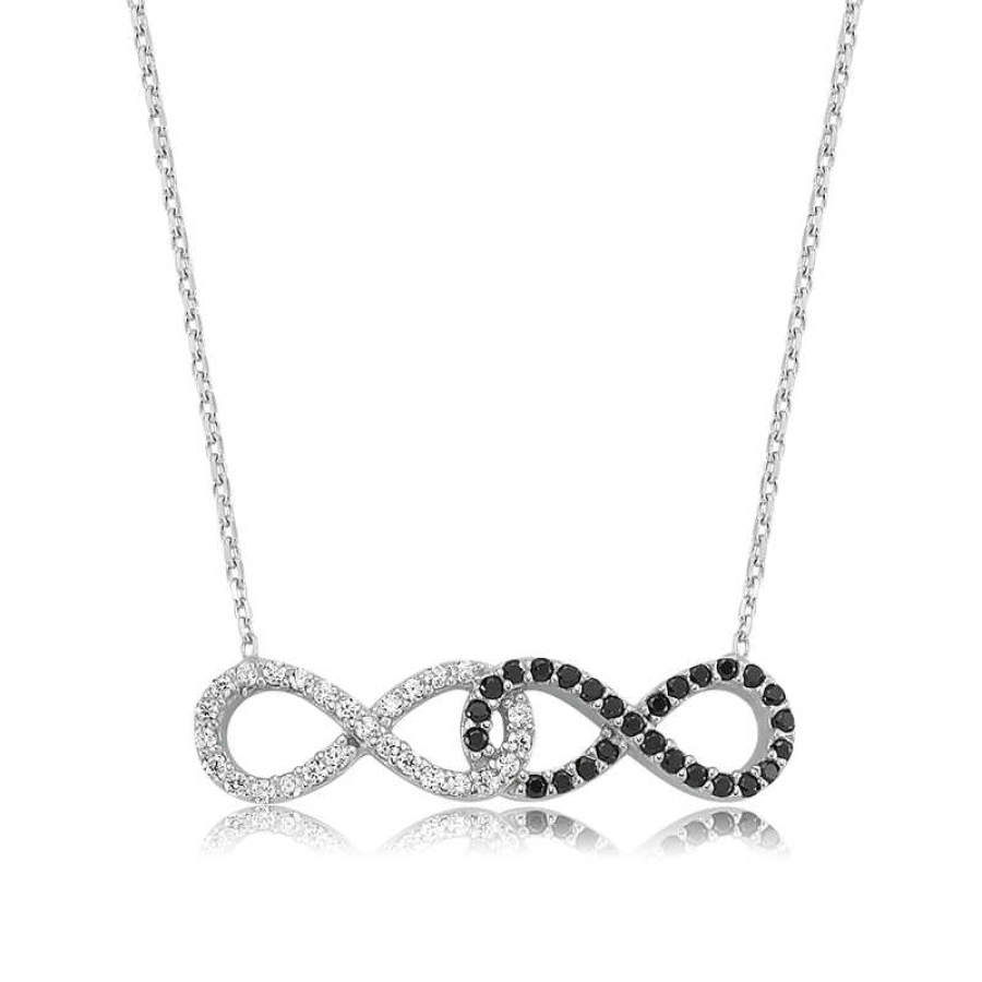 Sterling Silver 925 Infinity Necklace for Women