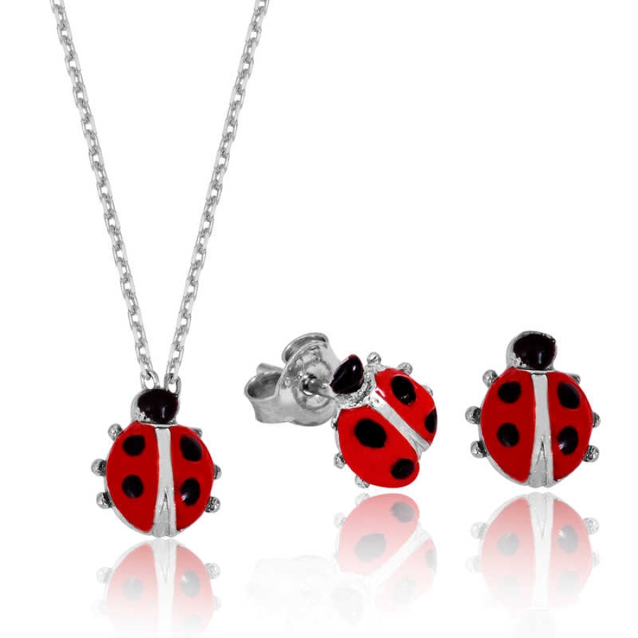 Silver Ladybug Set 