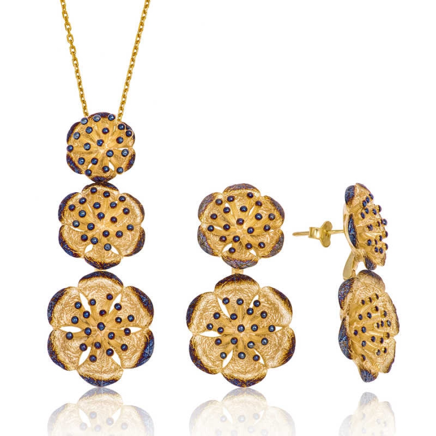 Silver Lotus Flower Set 