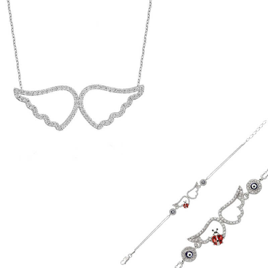 Silver Angel Wing Women's Set