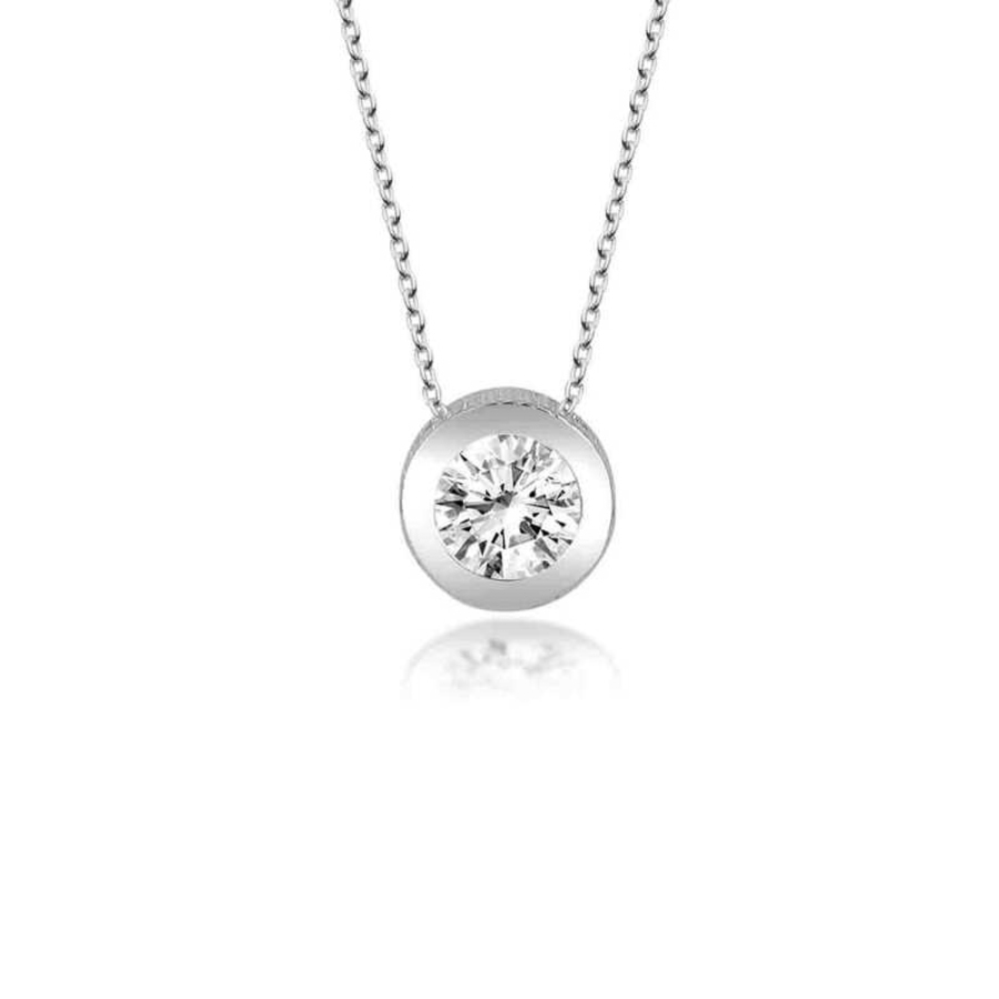 Silver Solitaire Necklace