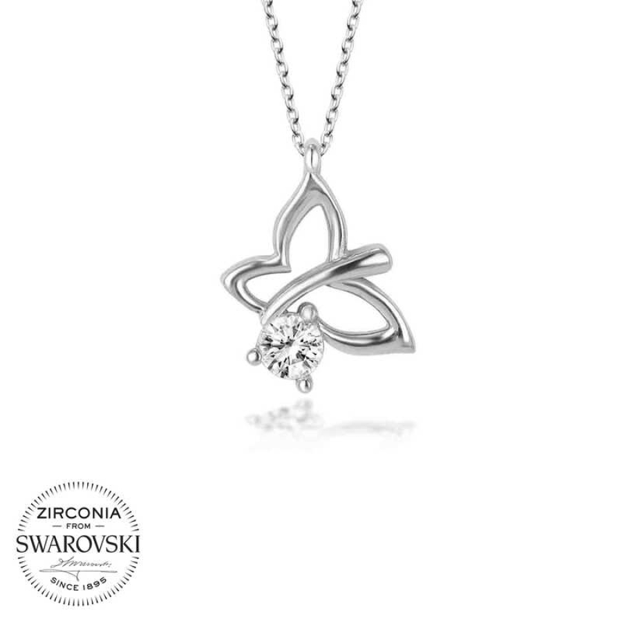 Swarovski Stone Silver Dragonfly Women’s Necklace