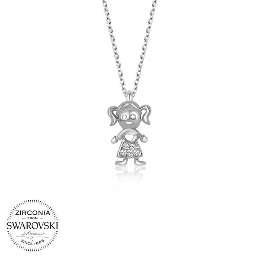 Swarovski Stone Silver Girl’s Necklace